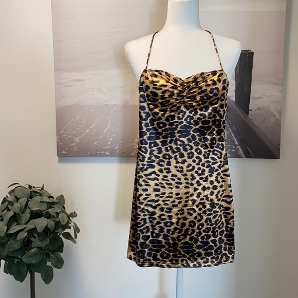 Superdown Leopard Print Mini Dress Size S - Picture 1 of 4